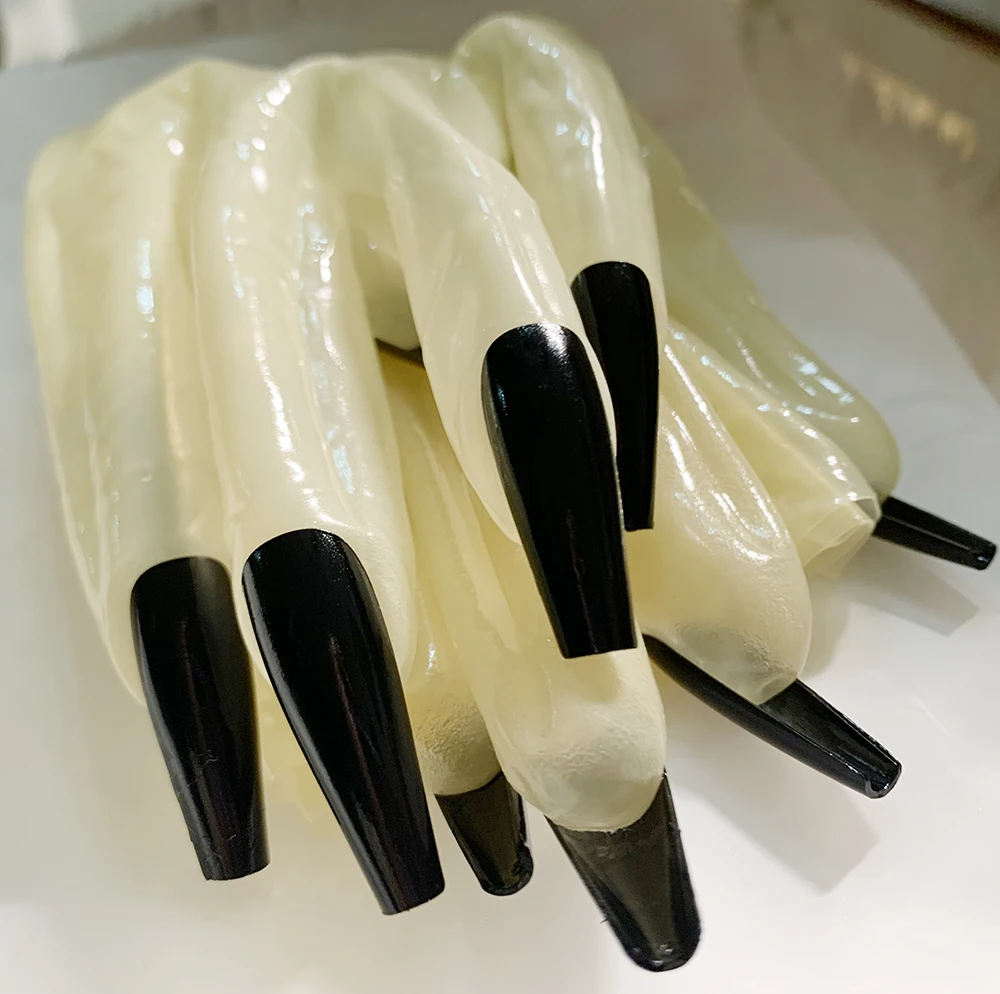 Cosplay Costumes Cosplay Gloves Kigurumi Pajamas Latex Gloves Transparent Latex Gloves Oil Shiny Glossy Ultra-Thin High Elastic With Long Nails Manicure kigurumi