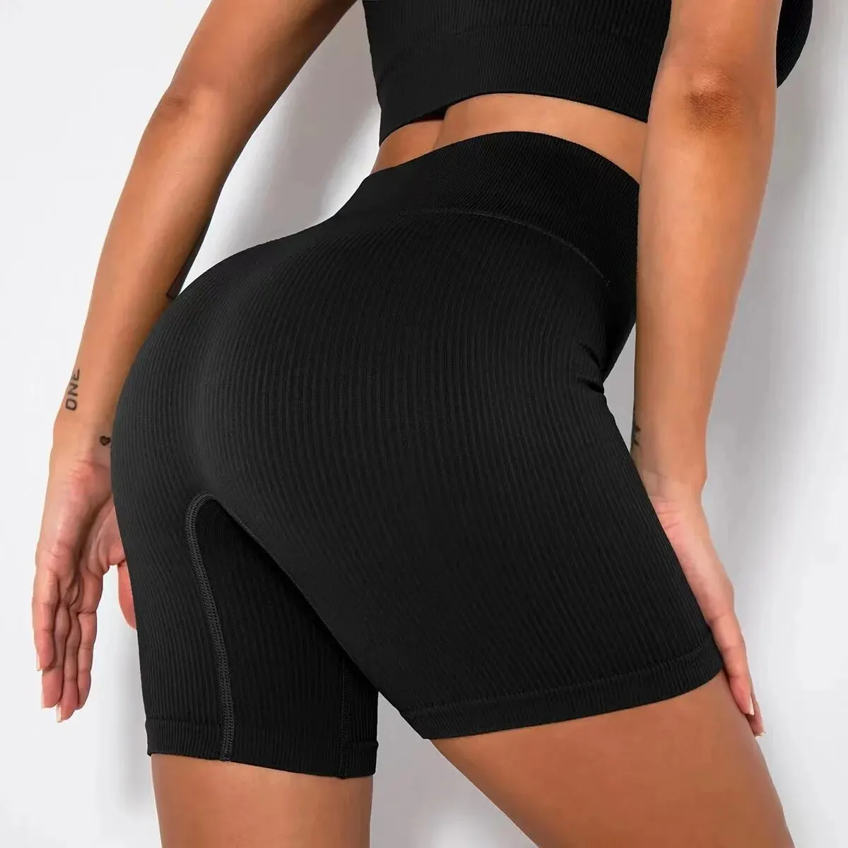 Seamless Knitted Sports Shorts Casual High Waist Push Up Cycling Shorts Fitness Running Tight Hip Lifting Yoga Sportswear sports shorts,running shorts,yoga shorts,workout shorts,seamless shorts