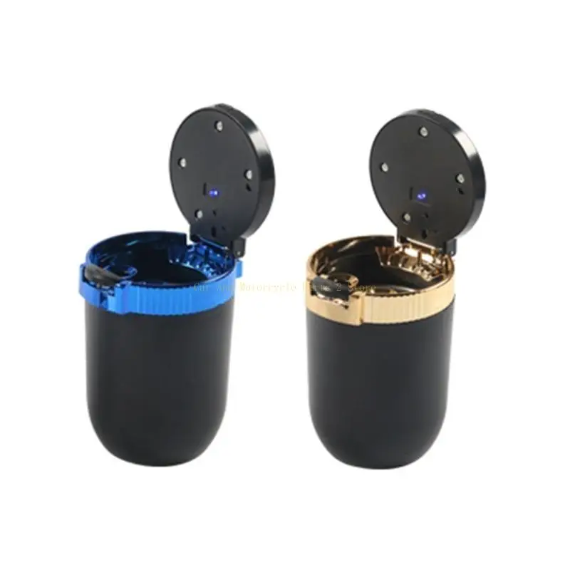 휴대용 자동차 애쉬 스트레이 복근 뚜껑과 LED 블루 라이트 무연 애쉬 스트레이와 함께 ashtray