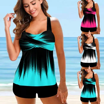 Women's Rainbow Fire Tankini Bikini Set – S-6XL 1