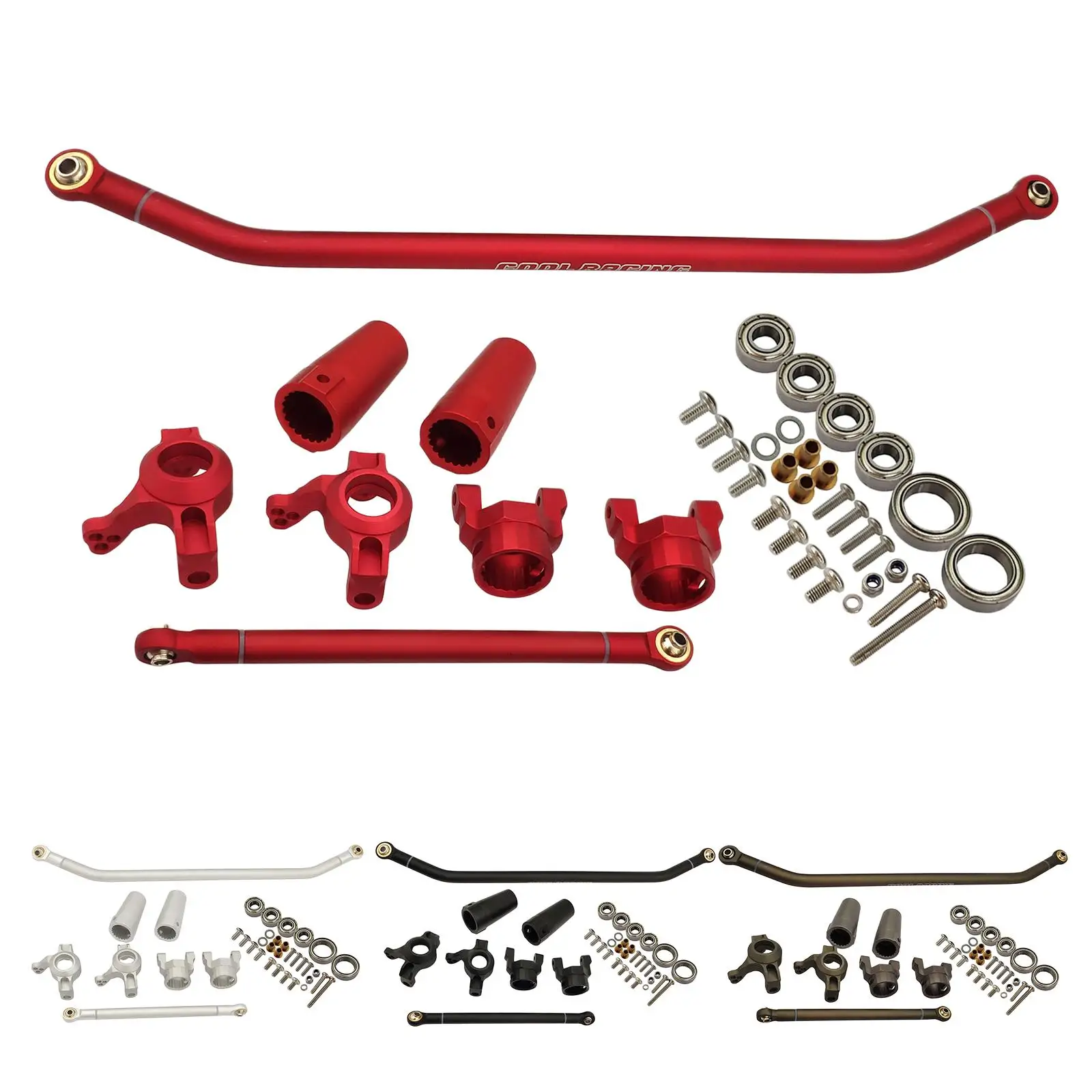 Metal Steering Link, Knuckle C Hub, Axle Lockout Set Kit for Axial Wraith 5
