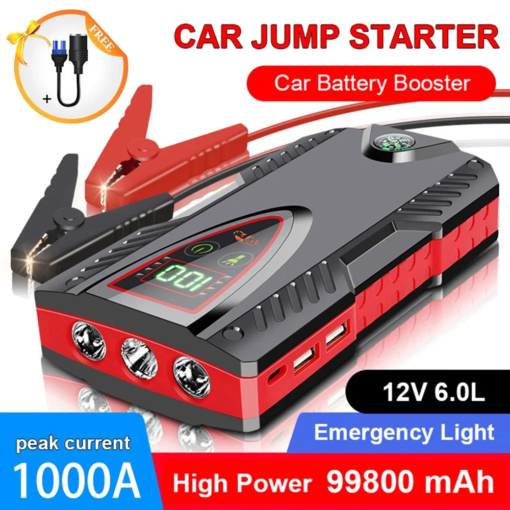 99800mah1000ACarJumpStarterPortablePowerBankBoosterStarting