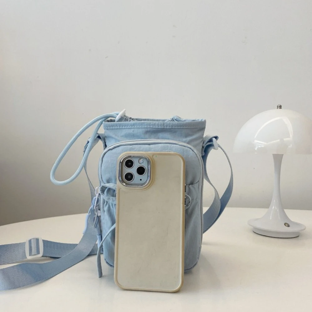 Lightweight Women's Crossbody Bag with Water Bottle Holder and Knot Design for Outdoor Sports and Travel