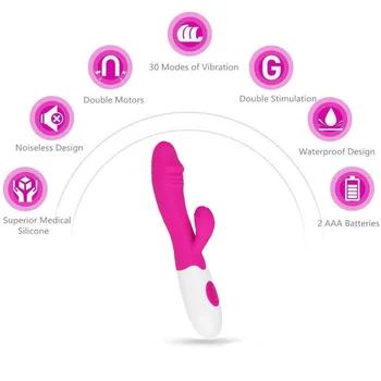 G-Spot Rabbit Dildo Vibrator For Women 30 Speeds Vibrating Sex Toys Clitoris Massage Vagina G-Spot Stimulator Female Masturbator 4