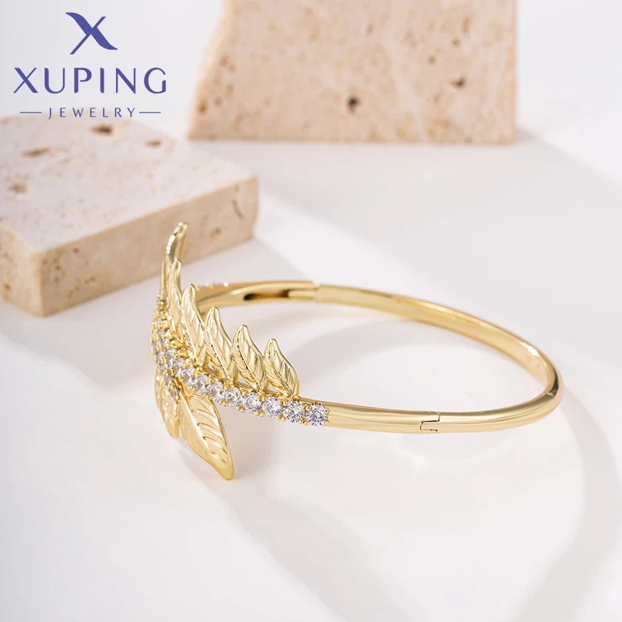 Xuping Jewelry New Arrival 60mm Fashion Gold Color Plated Leaf
