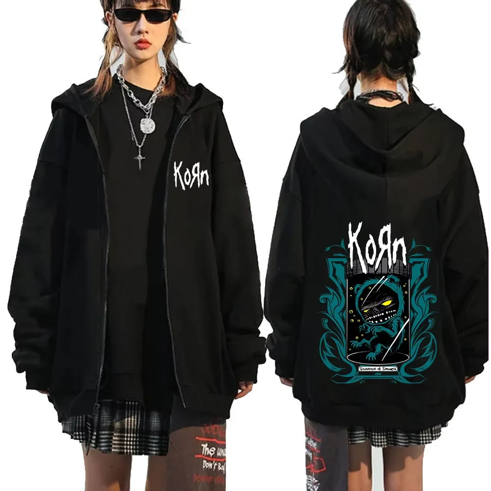 Korn Rock Band Ftl 25 Follow The Leader Zipper Hoodie Men Women