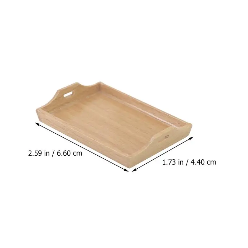 Mini Tray Model House Miniature Tray Ornament Children House Toy Tableware Eating Kitchen Dinner On Rectangular Toy 6