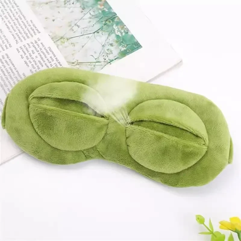 3D Sad Frog Sleep Mask Natural Sleeping Eyeshade Cover Shade Eye Patch Women Men Soft Portable Blindfold Travel Eyepatch