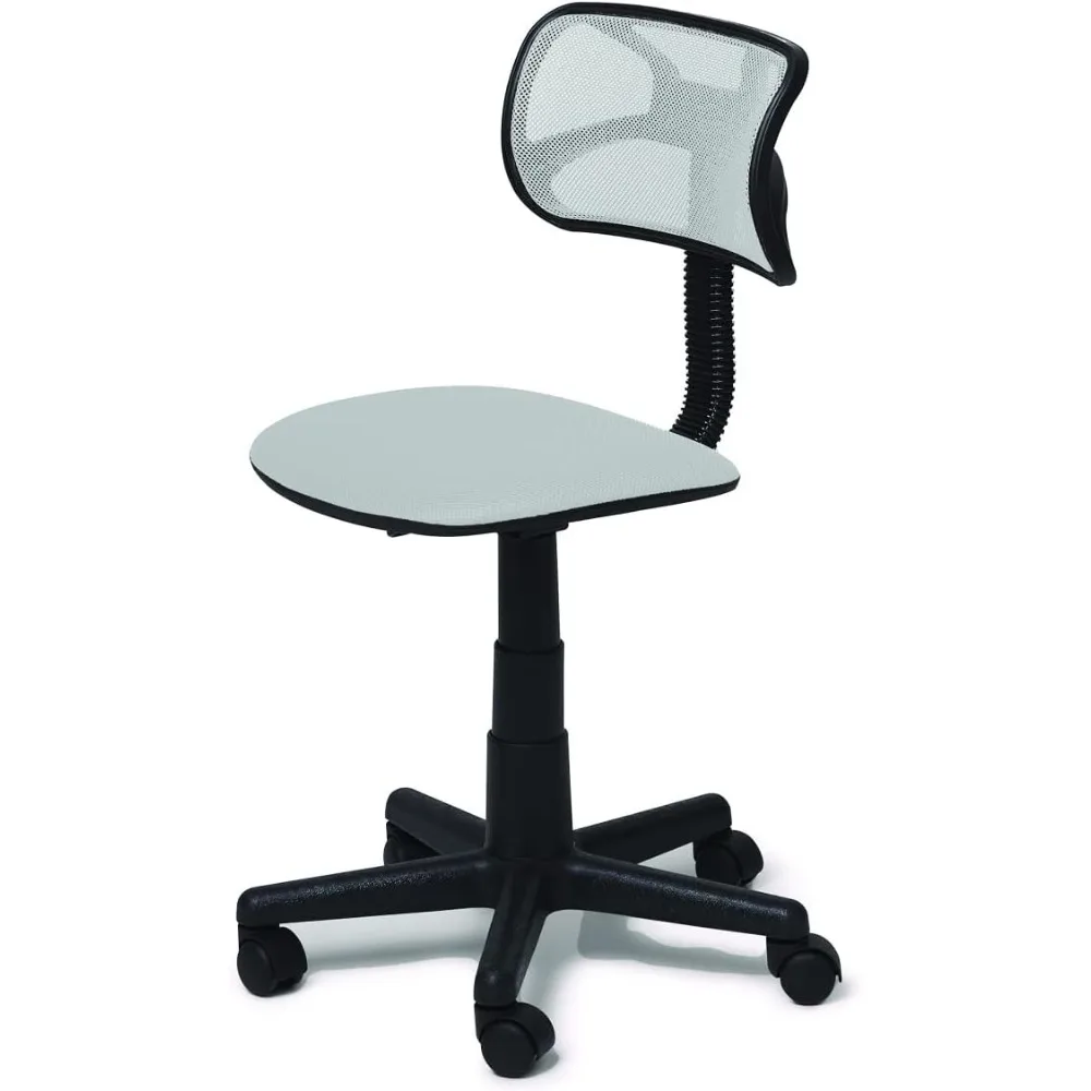 Swivel Mesh Desk Chair, Silver 21D x 21W x 33H in