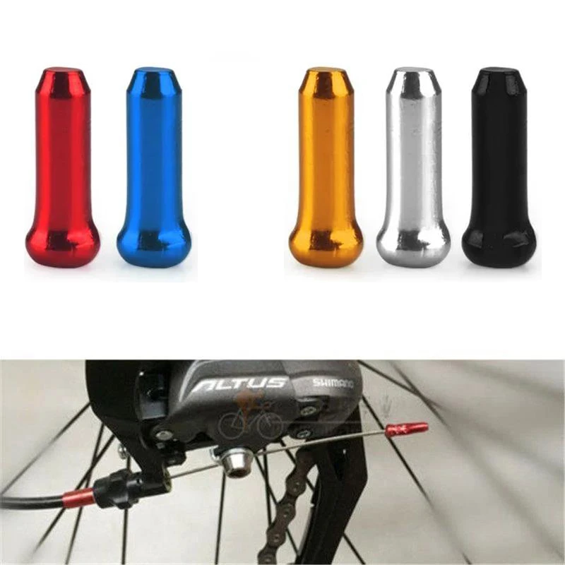 Aluminum Alloy Bicycle Brake Shifter Inner Cable Tips 10Pcs Wire End Cap Cable Line Core Cap Protector brake cable