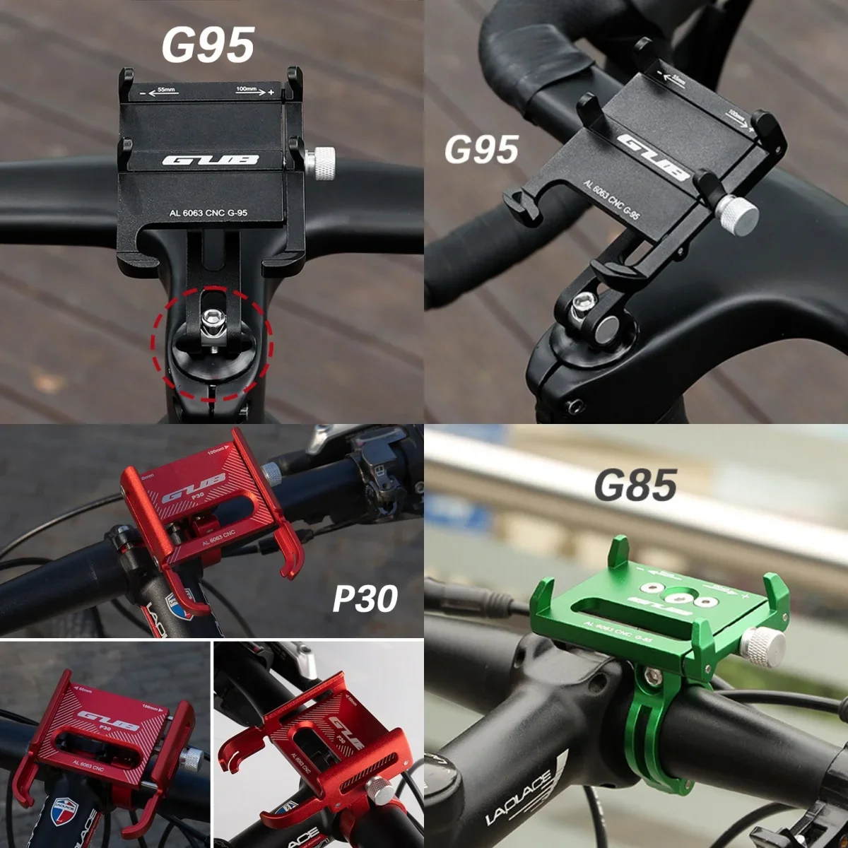 GUB Bike Moible Phone Holder G85 Mount Bracket Smartphone Aluminum Tight Metal MTB Bicycle for Samsung Huawei Xiaomi Iphone G95