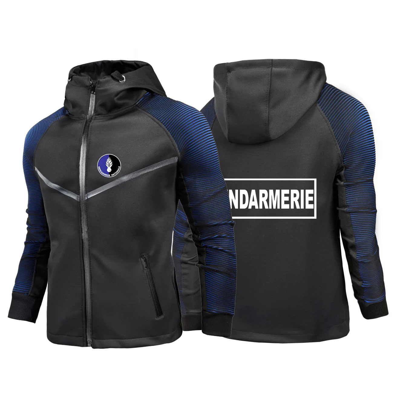 

French Gendarmerie PSIG 2023 Men Racing Suit Jacket Gradient Waterproof Rain Coat Harajuku Style Comfortable Motorbike Clothing