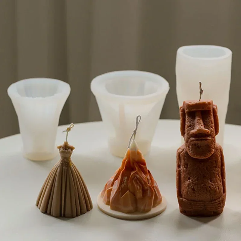 

Новая креативная формочка для ароматизированных свечей, свадебное платье, айсберг, каменная статуя, формочки для свечей, силиконовые формы ...