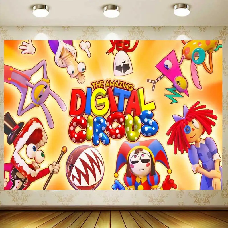 Circus Backdrop Clown Decor Boy Birthday Supplies Party Banner Kid Cartoon Decoration Background Photography Baby Shower