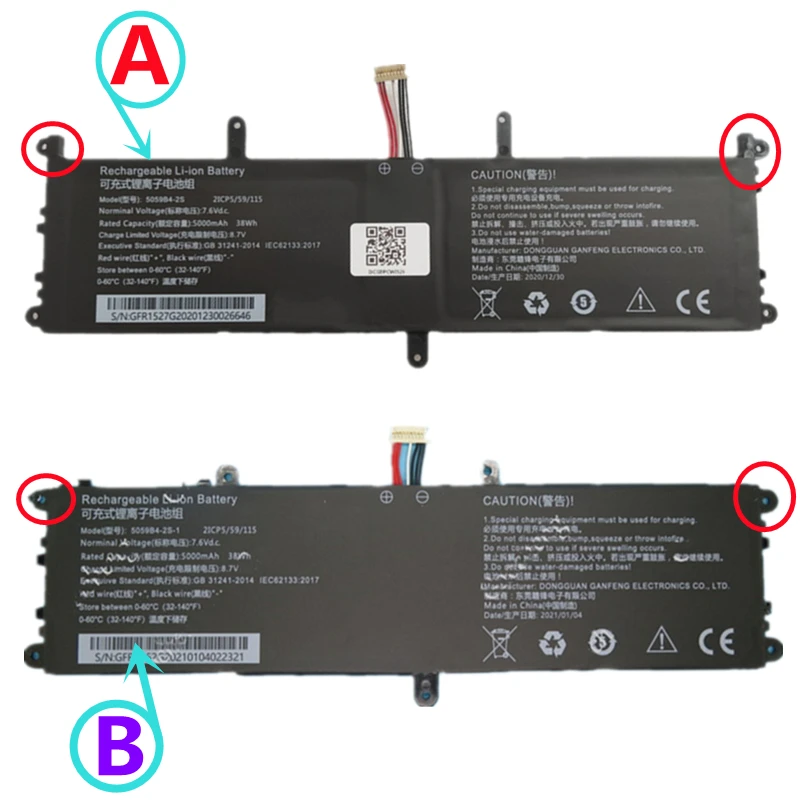 Original 5059b42s 5059b4-2s1 2icp5 59 11 Bateria do Portátil 7.6v 38wh para Chuwi Gemibook 13 Cwi528 Pro 14 Cwi529 Q512g20090943 - Imagem 2