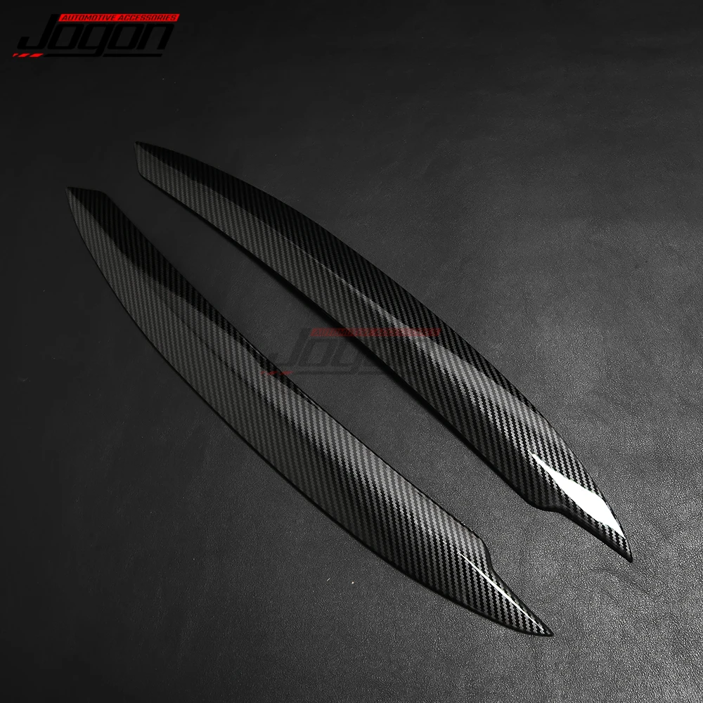 2PCS For VW Golf 7 VII GTI GTD GTE R MK7 2013-Carbon Look &Glossy Black Color Car Front Headlight Eyebrow Eyelid Cover Trim headlight eyebrows eyelid