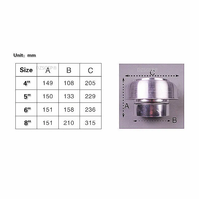 

1Pcs 4-8 Inch Vent Caps Cover 5 Inch 6 Inch Tiled Roof Range Hood Vent Aluminium Roof Mushroom Cowl for Roof Ventilation Flue