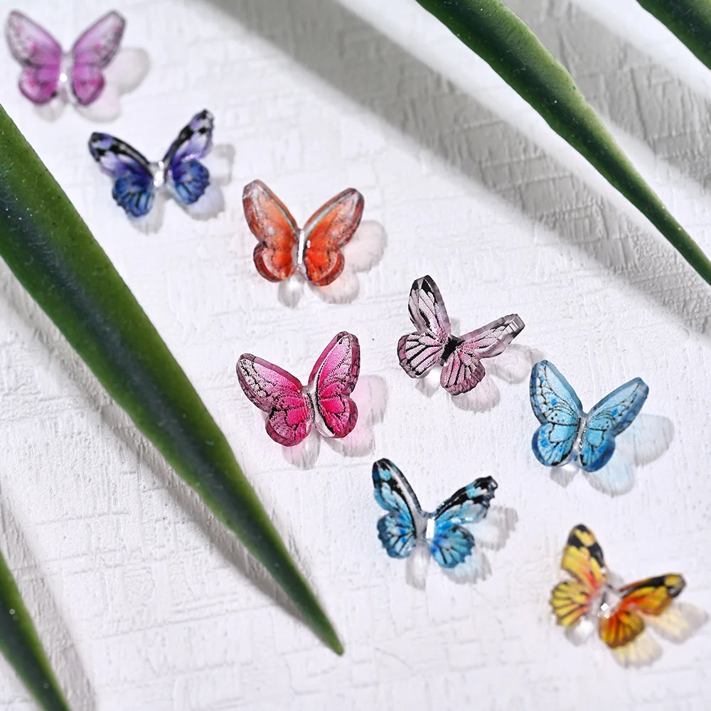 5pcs Moving Butterfly Nail Art 3D Butterflies Trend Parts Kawaii  Decorations Sequins Rhinestone Glitter Pixie Japanese Charms #*