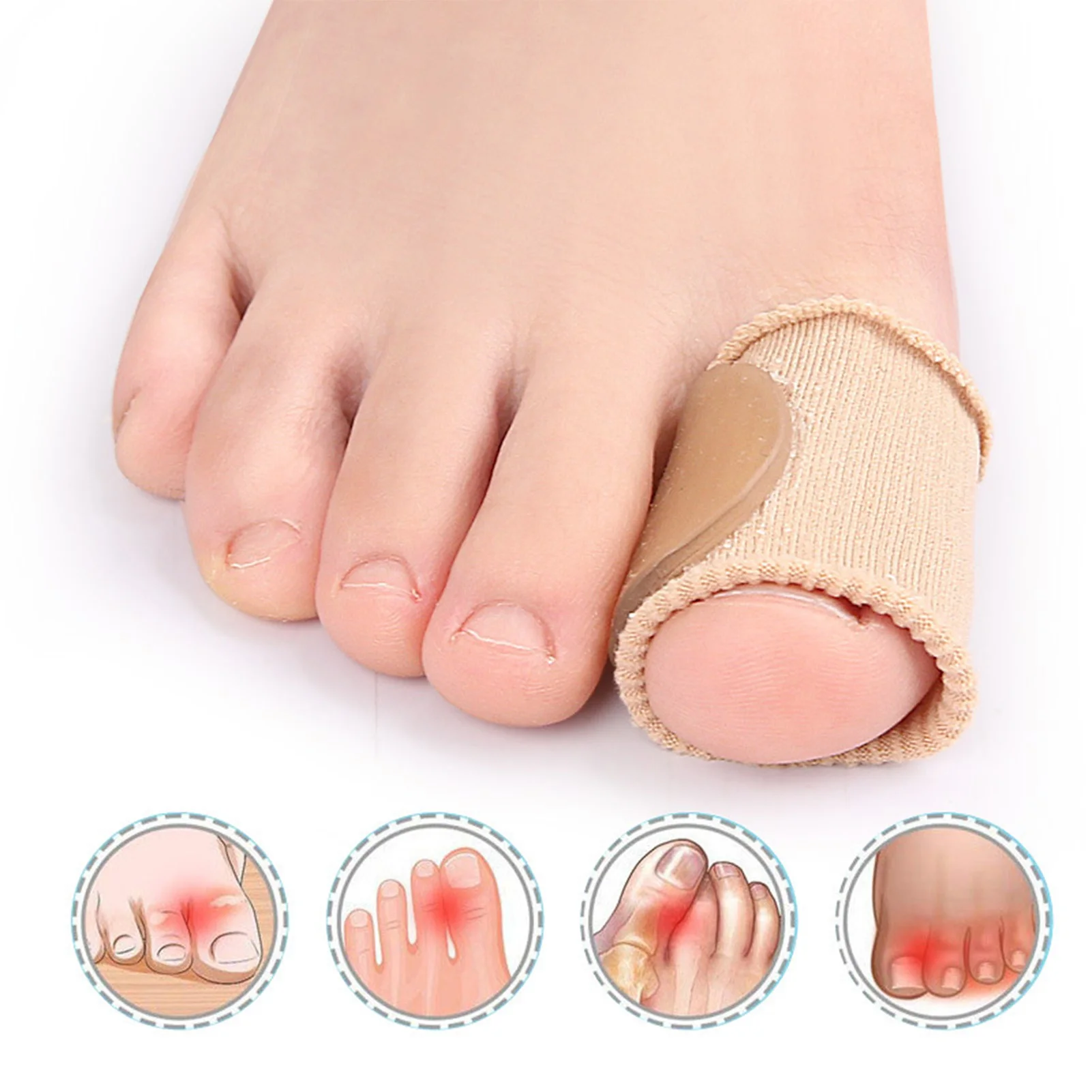 1 Pair Toe Separators Bunion Corrector Washable & Reusable Soft Bunion Toe Separators Elastic Corrector Anti-abrasion