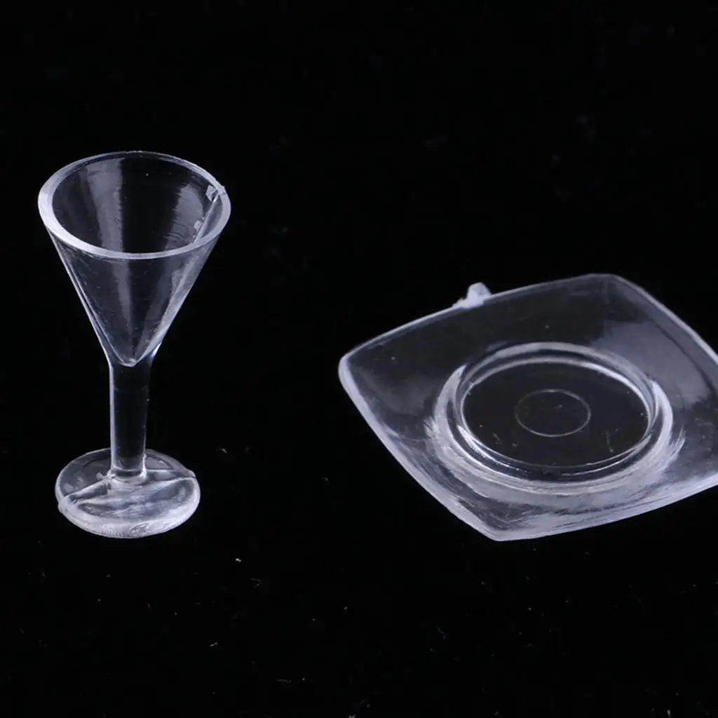 

13 Pieces 1/12 Dollhouse Glass End Table Decor Kitchen Accessories