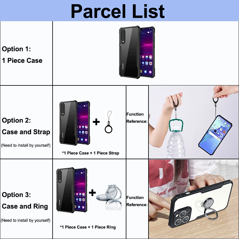 Huawei P30 Pro 용 Xundd 충격 방지 케이스, Huawei P30 P40 P50 Pro Pro + 케이스 Чехол 용 보호 범퍼 투명 전화 커버