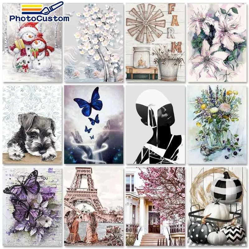 Photocustom 60x75cm Paint By Numbers Handpainted Canvas Painting Scenery  Painting By Numbers For Adults Home Decor - Paint By Number Package -  AliExpress