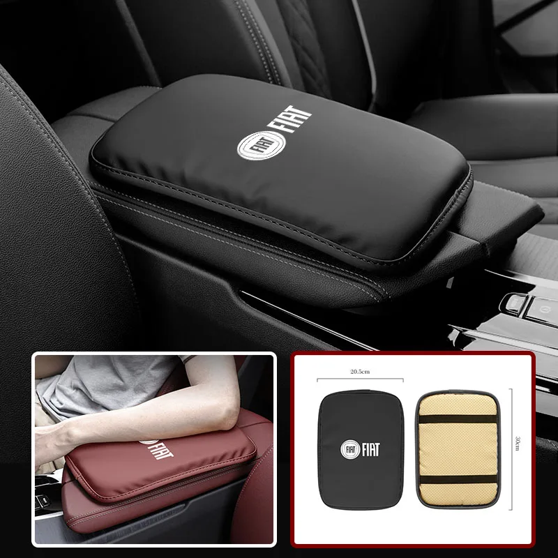 Car Armrest Mat Center Console Leather Protection Cushion For FIAT 500