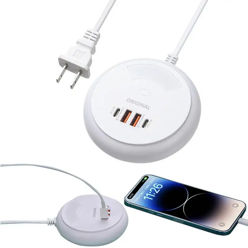 

USB Multiport Charging Socket 4 Ports 45W PoWall Charger With Touch Light USB Power Adapter