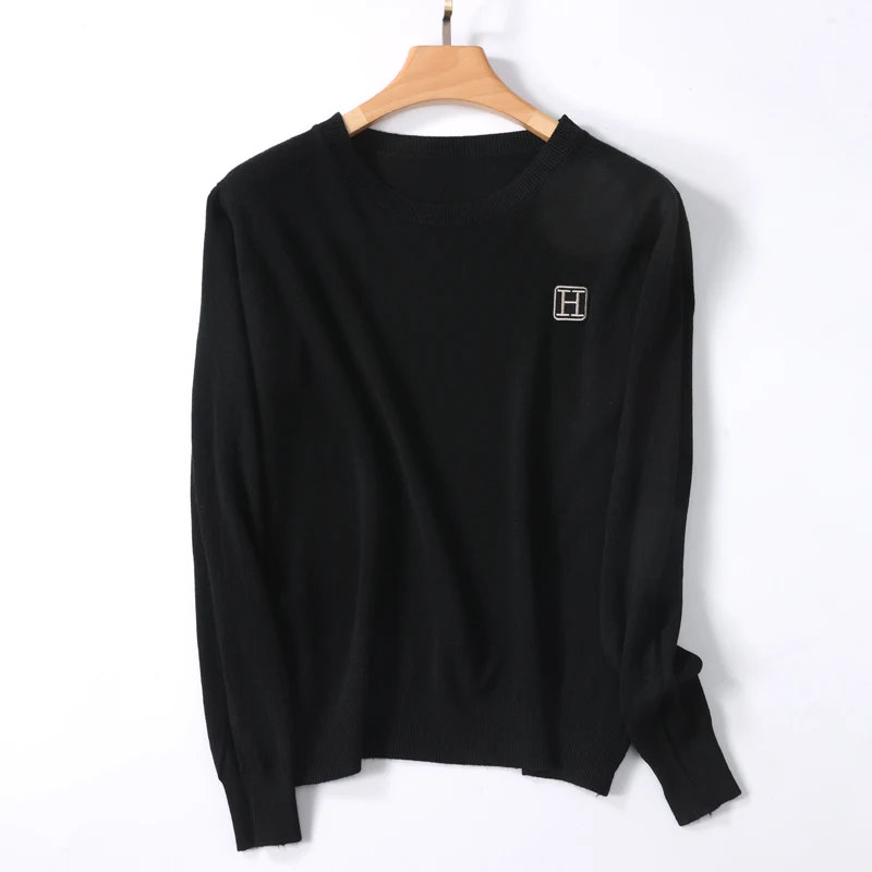 2025 maglione di cashmere autunno e inverno maglione di cashmere da uomo maglione da uomo ricamato lavorato a maglia maglione caldo con scollo a O 4