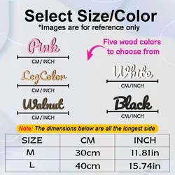 Customizable Wooden Name Tag - Personalized Multi - Color Decorative Accent - M (Black)