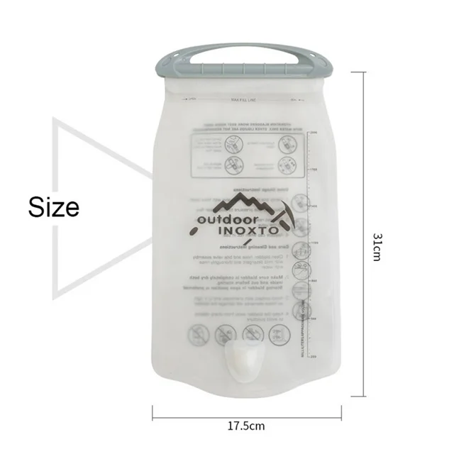 New 2L Sports Bladder Bicycle Hydration Water Bag Portable Straw Water Bag Foldable Cycling Hiking Backpack Small Sport Running 6