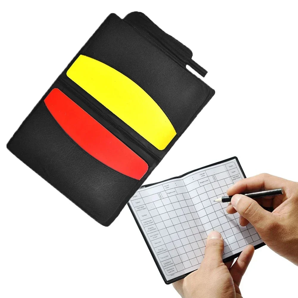 Football Soccer Referee Card Sets Warning Referee Red And Yellow Cards With Wallet Score Sheets Notebook Judge Accessories soccer referee cards