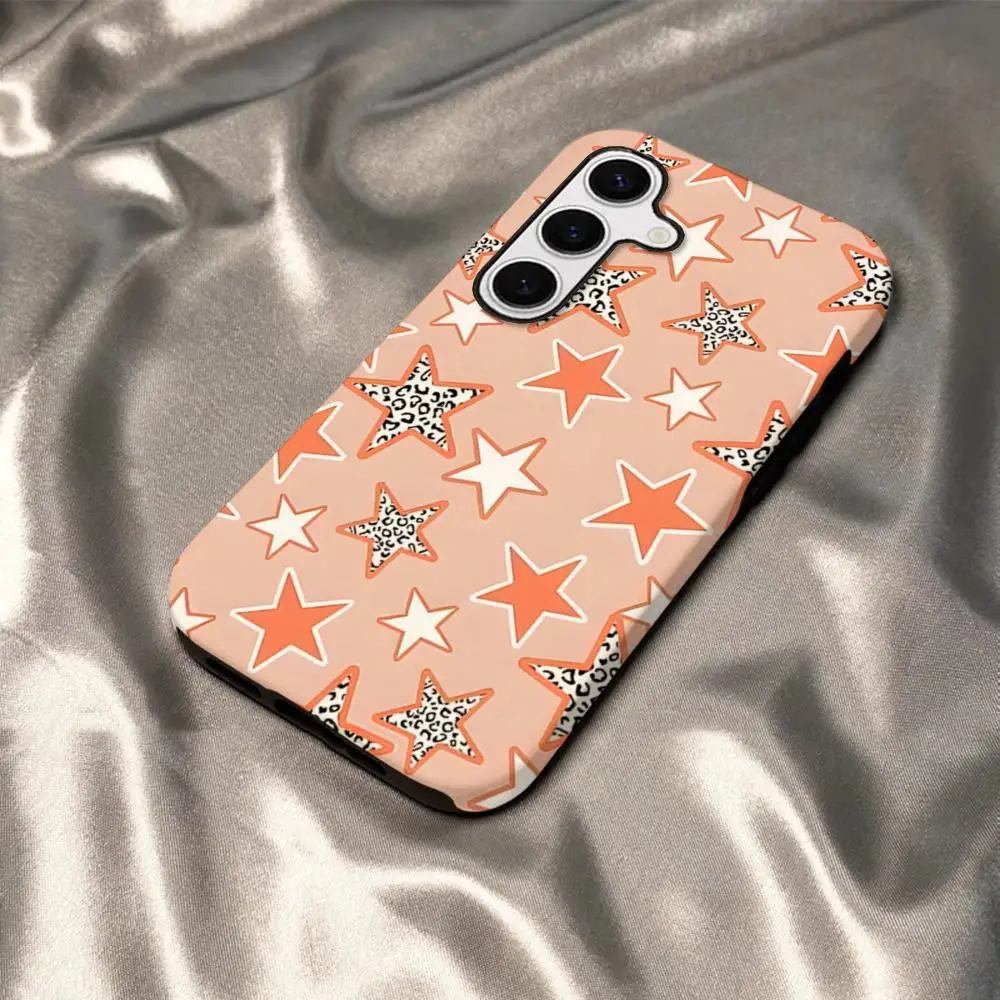 Glossy HD Hard PC Cover - Preppy Stars Pink Phone Case