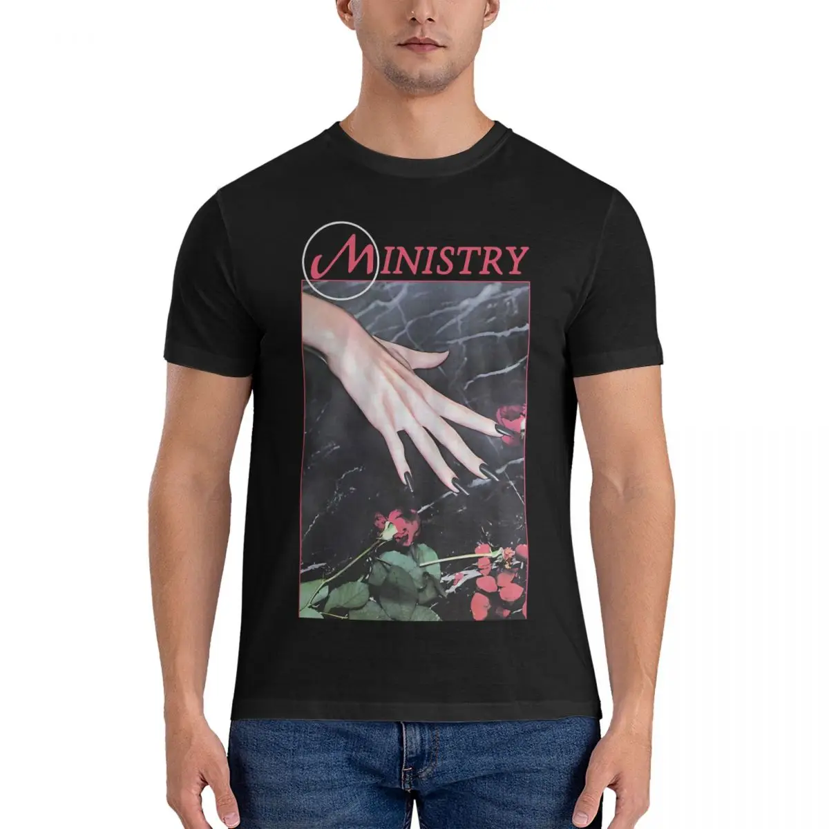 Футболка мужская из чистого хлопка с коротким рукавом и круглым вырезом