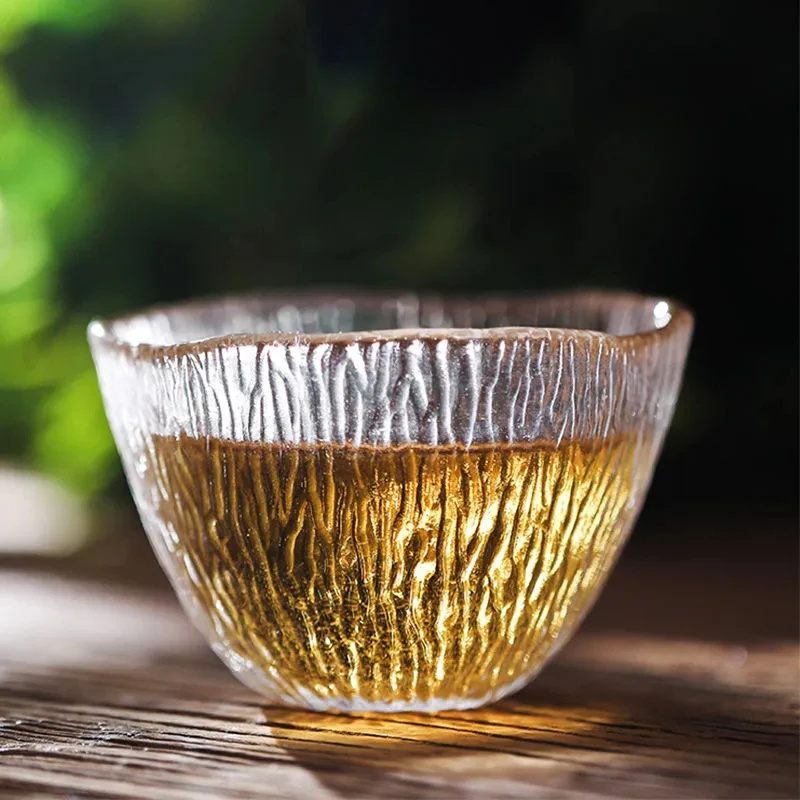 Heat-resistant Glass Tea Cup Japanese Kung Fu Tea Set Wine Glass Rain Drop Cup Transparent Drinking drinking glasses set