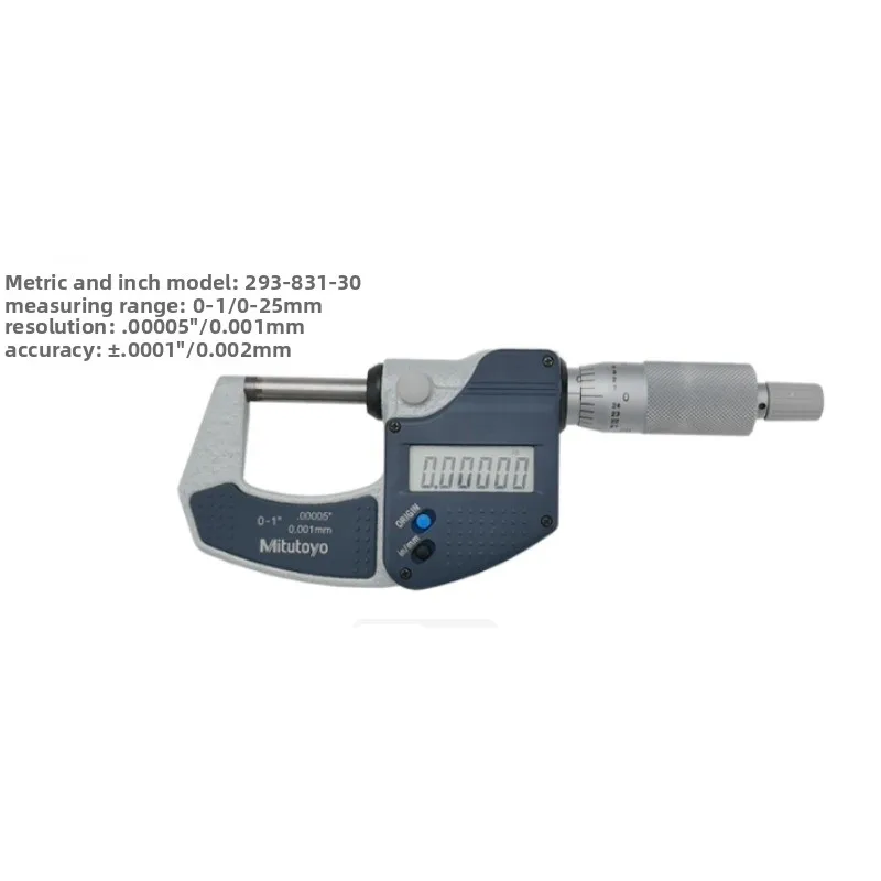 미쓰토요 일본 디지털 외경 마이크로미터 293-821-30 293-831-30 범위 0-25mm 해상도 0.001mm