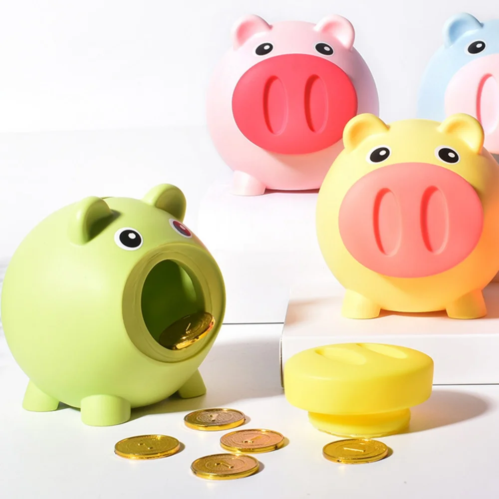 Cute Piggy Bank Silicone Pig Unbreakable Plastic Money Bank for