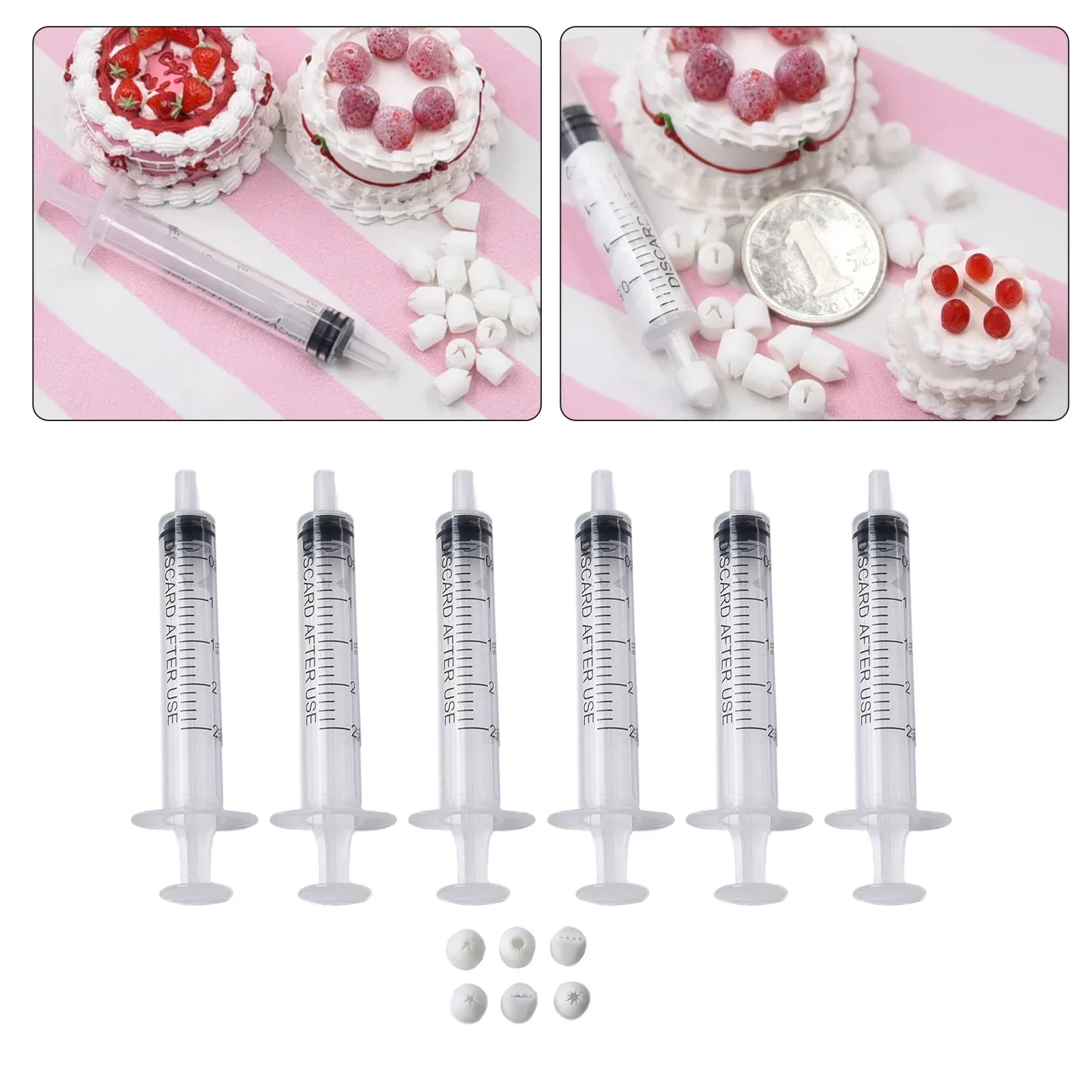 Cake Dessert Food Nozzles Mini Clay Nozzles Milk Cream Sharpener Tools 6pcs Pack