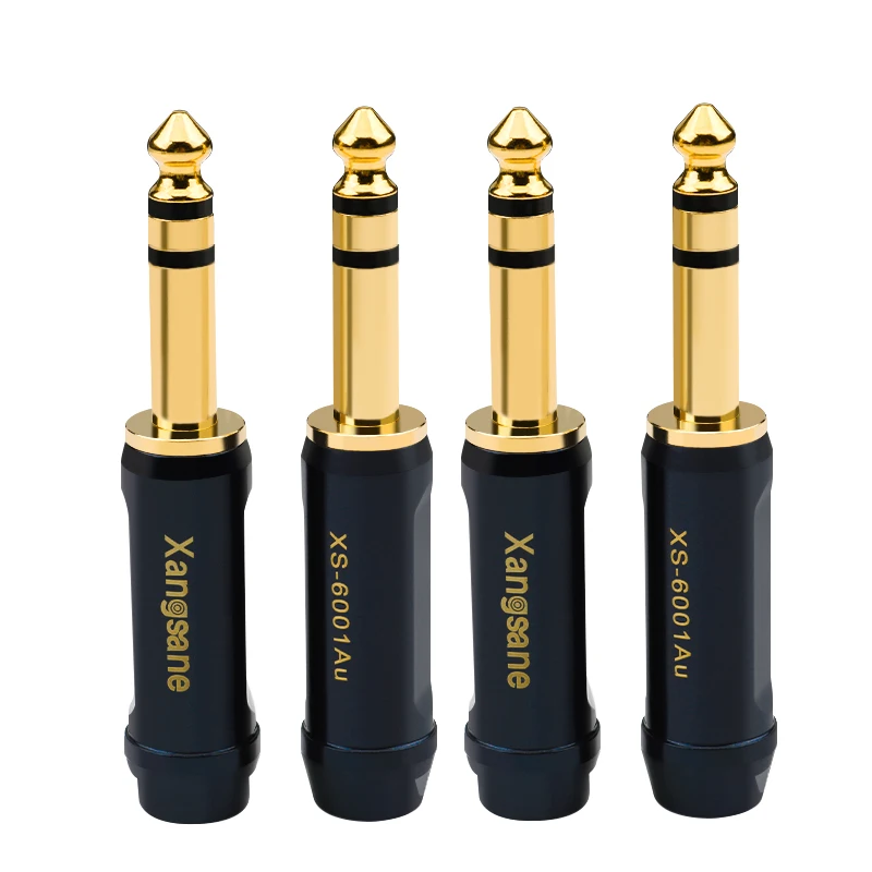 Hi-end Copper 6.35mm 6.5mm Plug Adapter Connector for Microphone Audio Recording Mixer Effetor Bass Guitar Cable