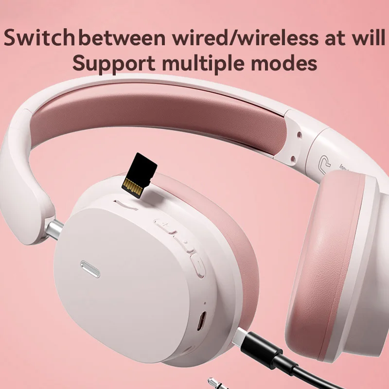2026 New Foldable Headset Wireless Bluetooth Earbuds Head Mounted Noise Cancelling Earphones Sports With Mic Music Headphones_voghion.com