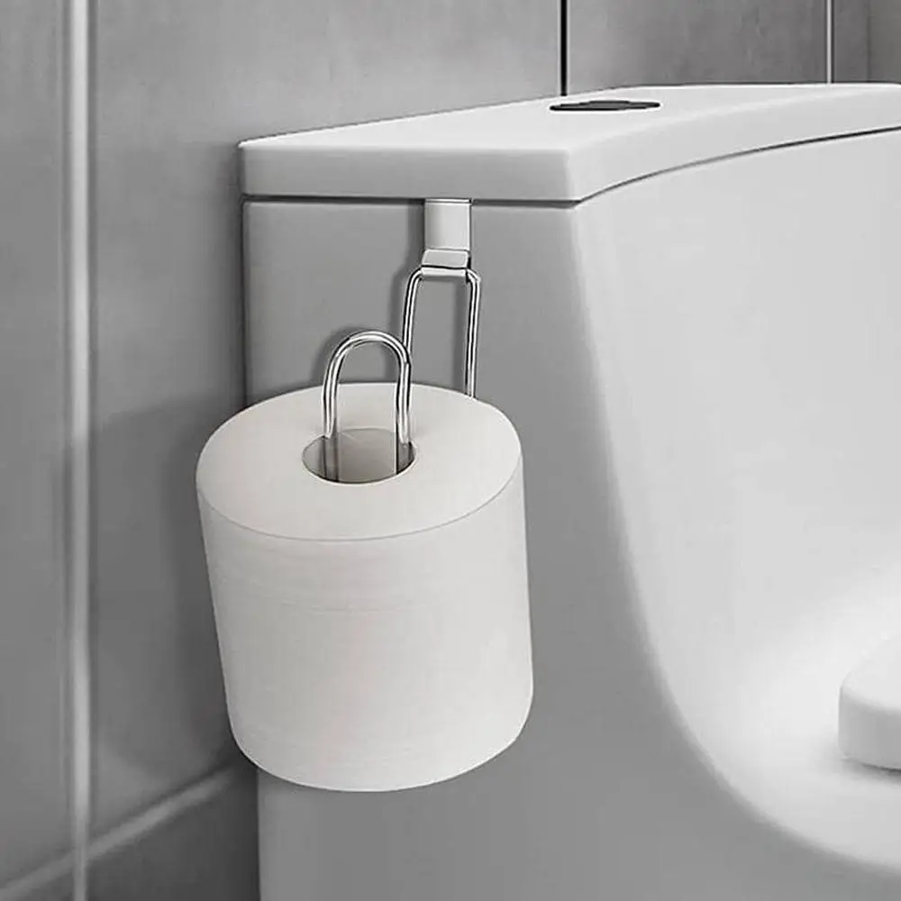 

Stainless Steel Toilet Paper Holder Universal Roll Holder Hanging Toilet Tissue Dispenser For Toilet Tank Bathroom Accessories