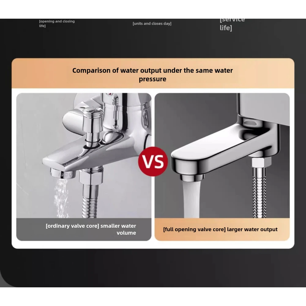G1/2 Gray Bathroom Swivel Tub Spout  Hand Shower Wall Mounted  Bath Faucets Bathtub Tap Brass Bathtub Hot and Cold Mixer Shower 4
