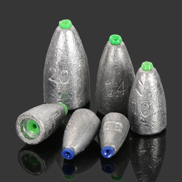 10pcs/lot 2g 3.5g 5g 7g 10g 14g 20g Bullet Lead Sinkers Fishing