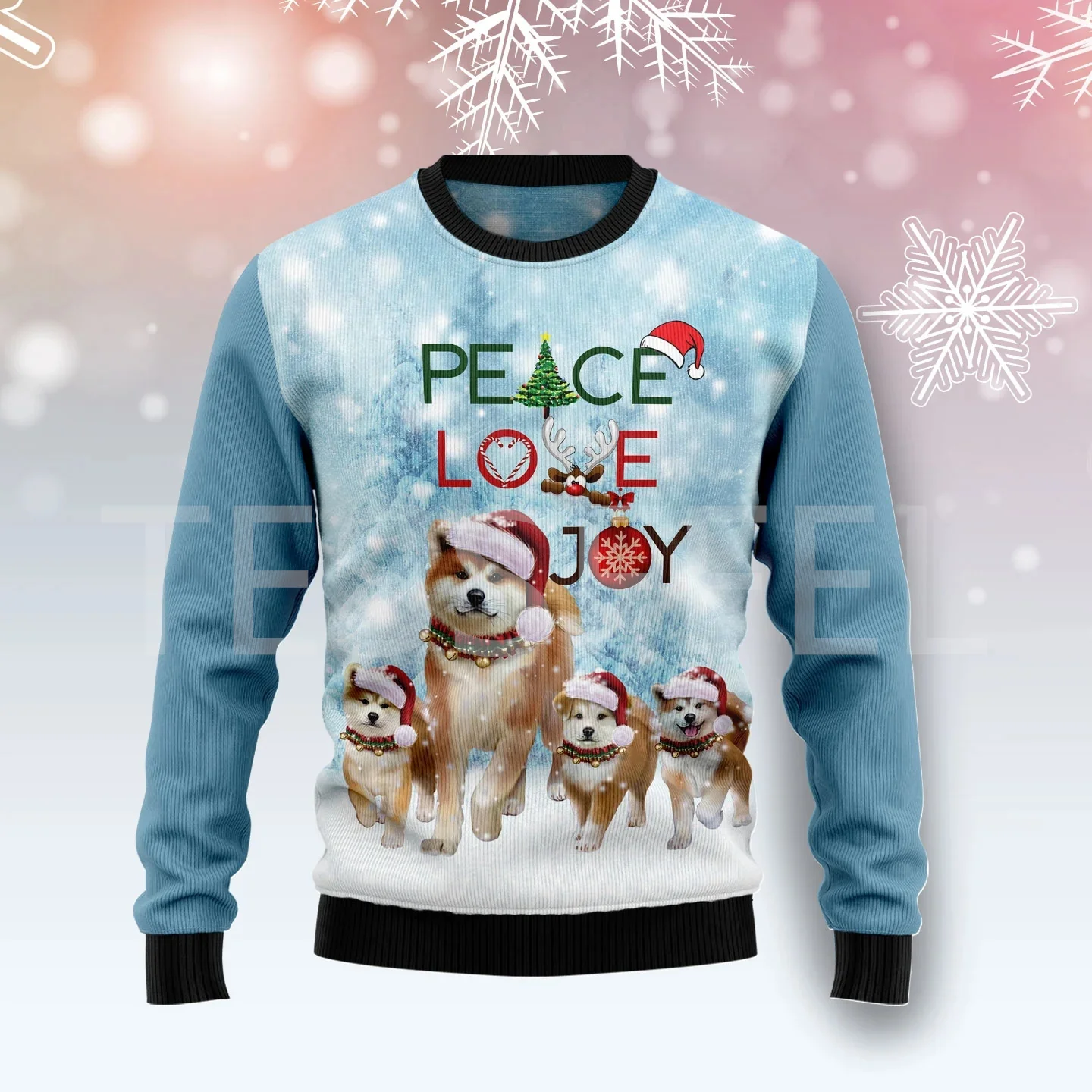 thumbnail image 1 of Suéter feo navideño con dibujo de perro, gato, Papá Noel, tatuaje retro, mangas largas, estampado 3D, otoño e invierno, jersey informal Harajuku X14, 1 of 5