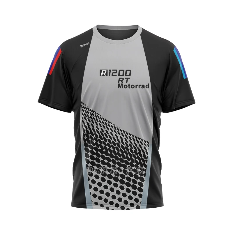 

For BMW R1200 RT Summer Motorcycle Motorrad Team Motorsport Superbike Racing Black Grey T-Shirt Men's Short Quick Dry Jerseys