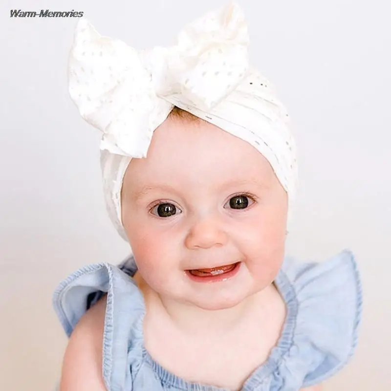 

Hot Sale Summer Baby Bow Turban Hat Soft Elastic Baby Bonnet Hat for Newborn Girls Solid Color Breathable Infant Kids Beanie