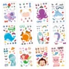 12Sheet/set Make a Face DIY Puzzle Stickers 4 Styles Available 12 Different Patterns Cute Animals Changing Stickers  Kids Toys 2