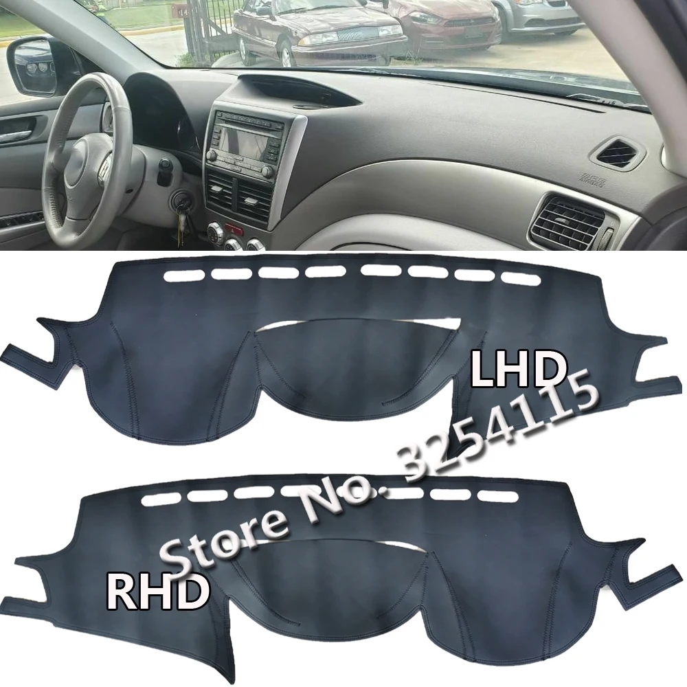 Pu Leather Dashmat Suede Dashboard Cover Pad Dash Mat Carpet Car Styling for Subaru Forester Sh Impresa Wrx B3 2008- 2012 |