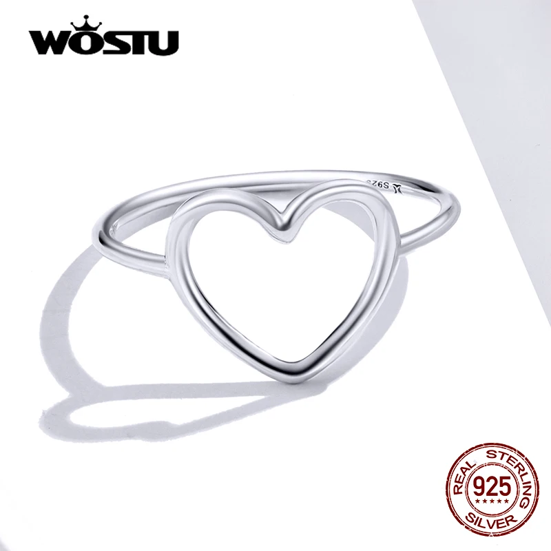 Silver Heart Ring Silver Rings Silver Ring Wedding Rings 925 Sterling Silver Heart Ring For Women Wedding Engagement Simple Rings Finger Party Fashion Jewelry Gifts CQR641