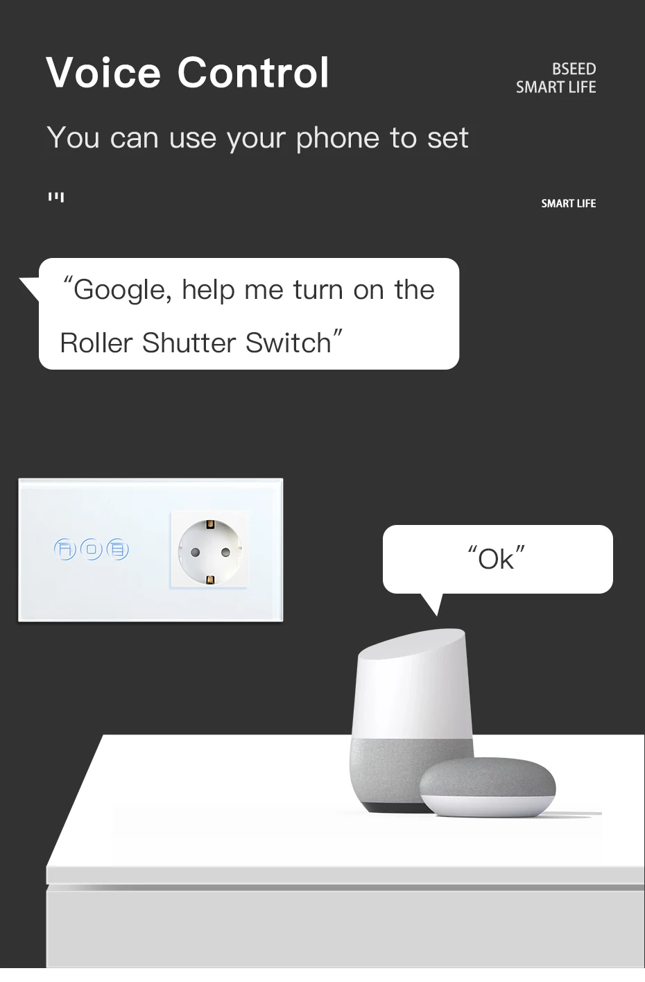 Tipo-C, Interruptor De Persianas Sem Fio Inteligente, Controle Tuya Alexa